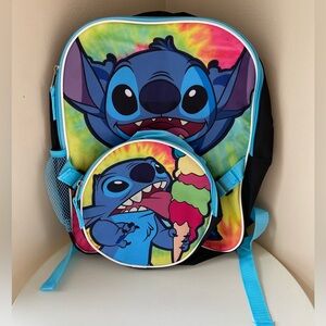 Disney Stitch Nylon Backpack and Detachable Insulated Lunchbox Bag